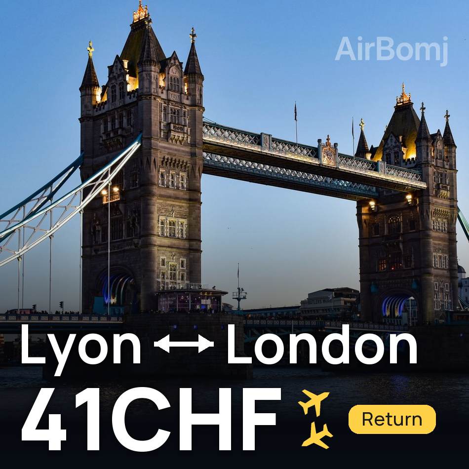 Billet d'avion : Lyon — Londres, 41CHF