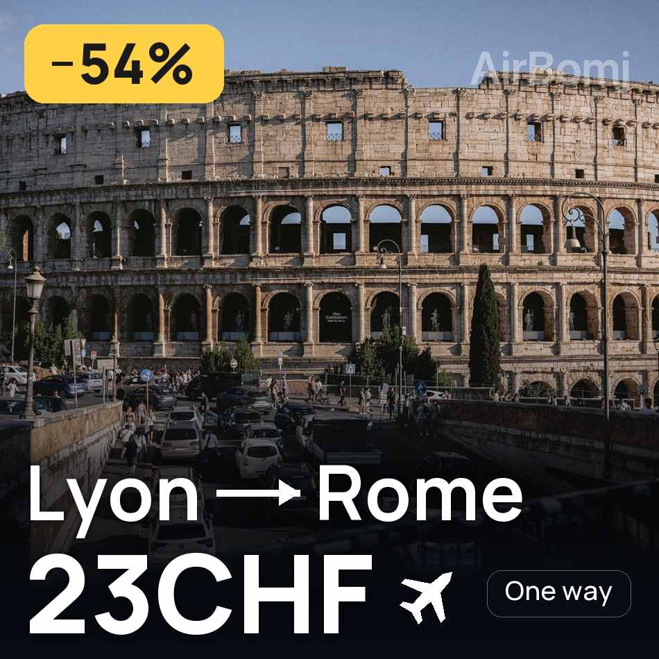 Billet d'avion : Lyon — Rome, 23CHF