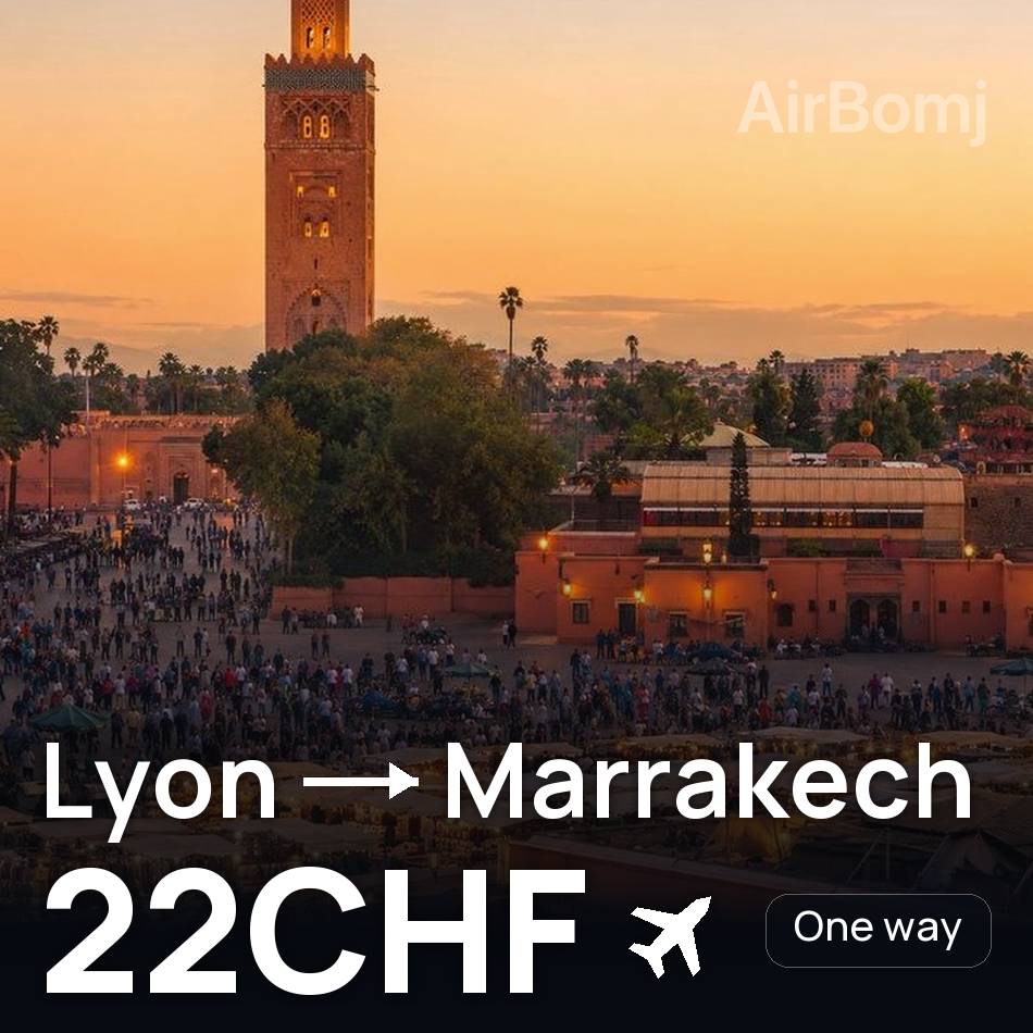 Billet d'avion : Lyon — Marrakech, 22CHF