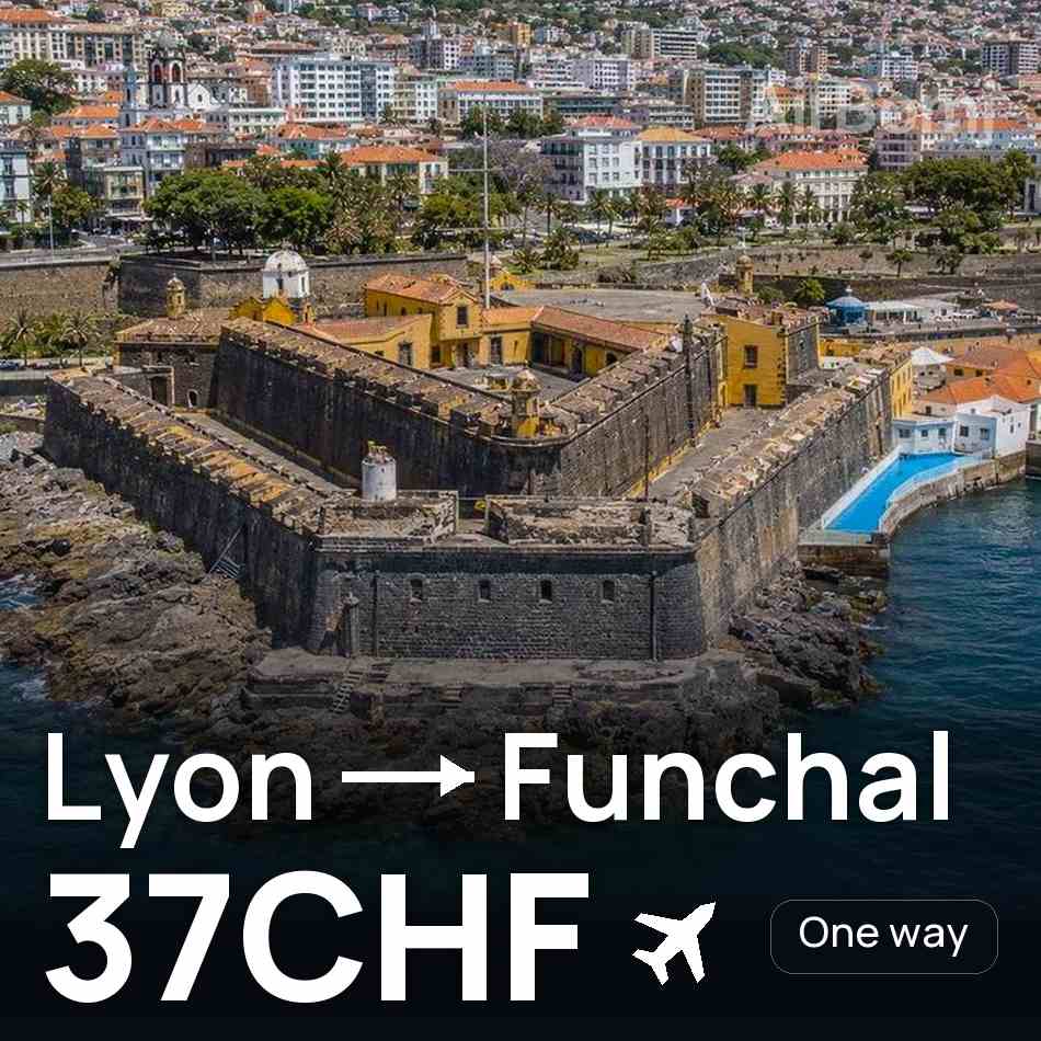 Billet d'avion : Lyon — Madeira, 37CHF