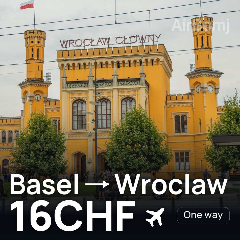 Billet d'avion : Bâle — Wrocław, 16CHF