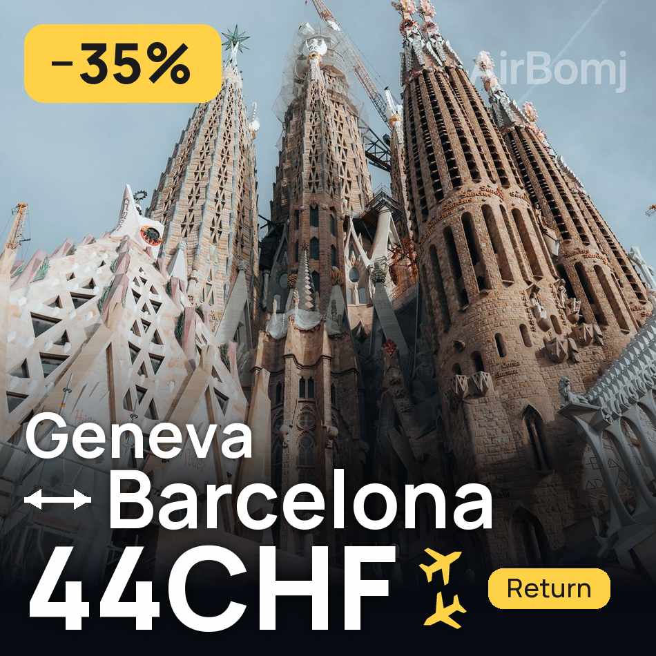 Billet d'avion : Genève — Barcelone, 44CHF