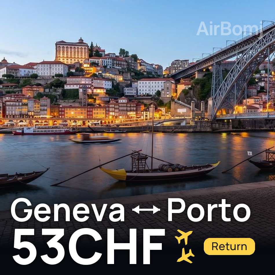 Billet d'avion : Genève — Porto, 53CHF