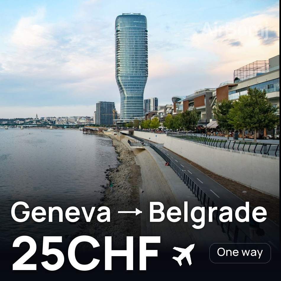 Billet d'avion : Genève — Belgrade, 25CHF