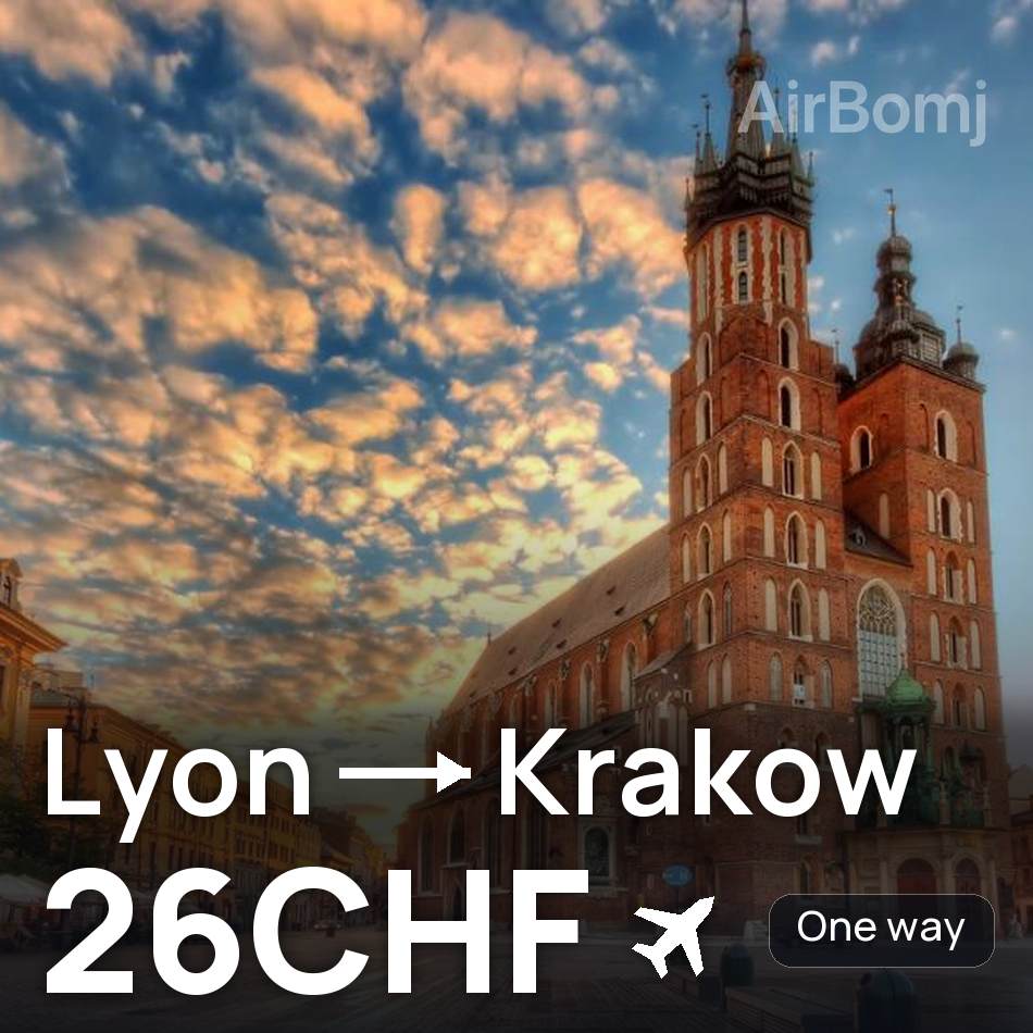 Billet d'avion : Lyon — Cracovie, 26CHF
