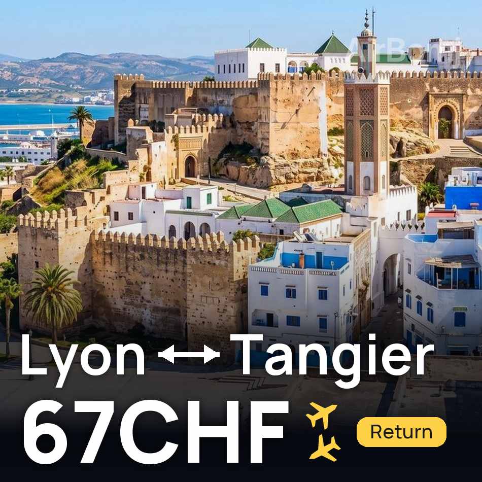 Billet d'avion : Lyon — Tanger, 67CHF