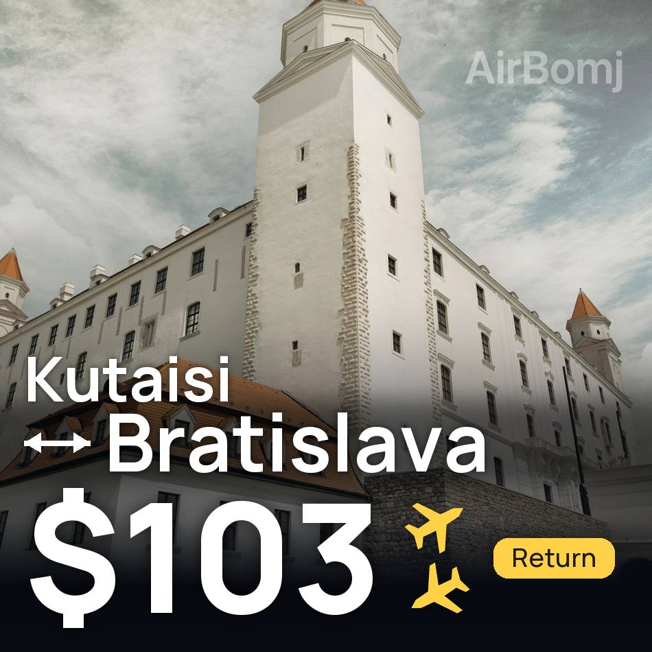 Passagem aérea: Kutaisi — Bratislava, $103