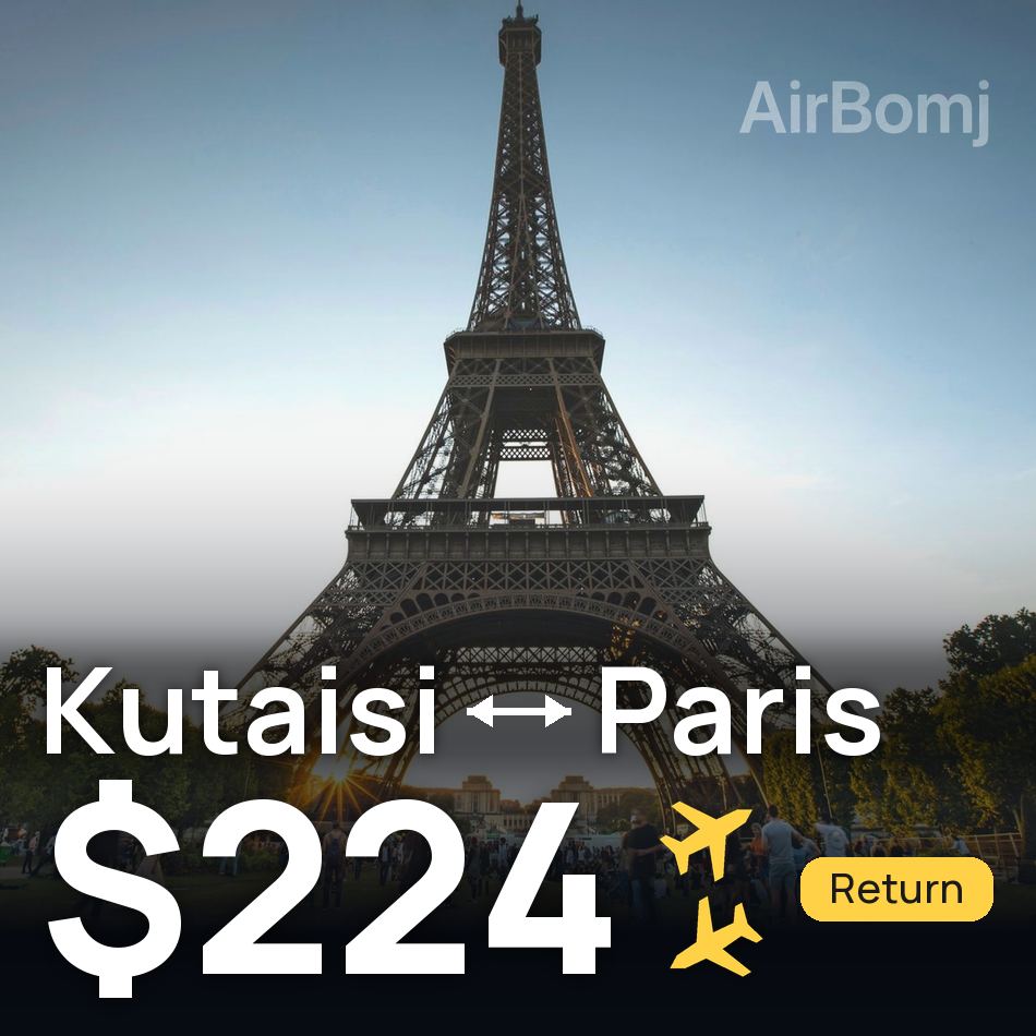 Passagem aérea: Kutaisi — Paris, $224
