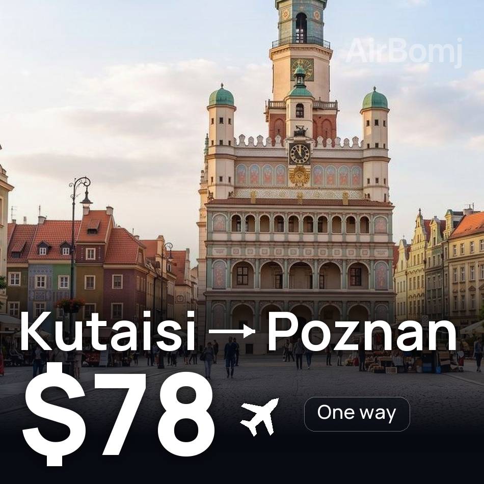 Passagem aérea: Kutaisi — Poznań, $78