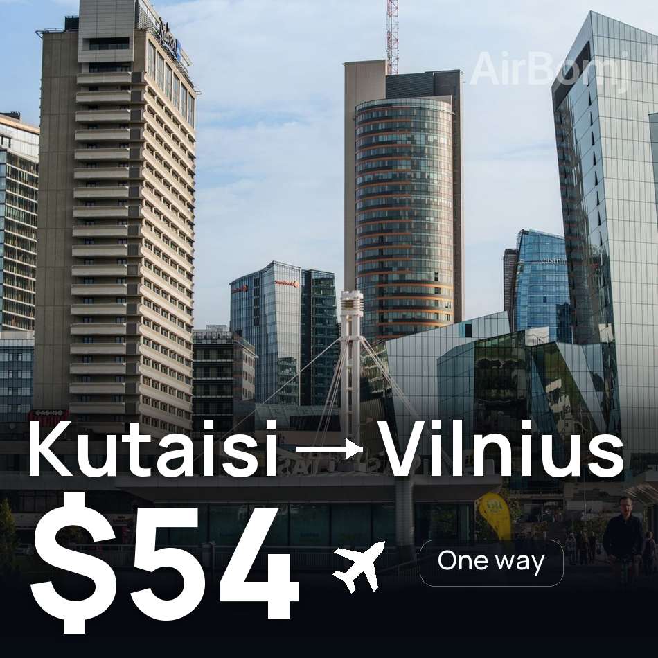Passagem aérea: Kutaisi — Vilnius, $54