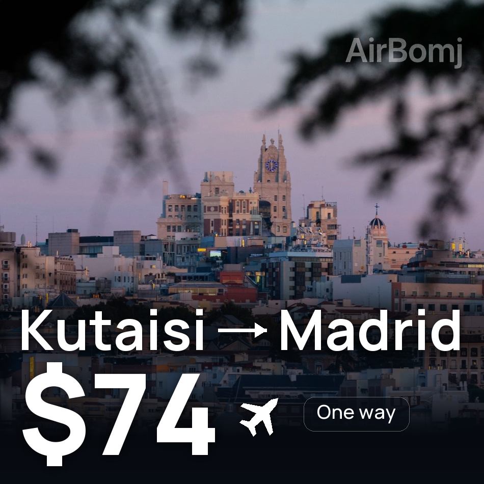 Passagem aérea: Kutaisi — Madrid, $74