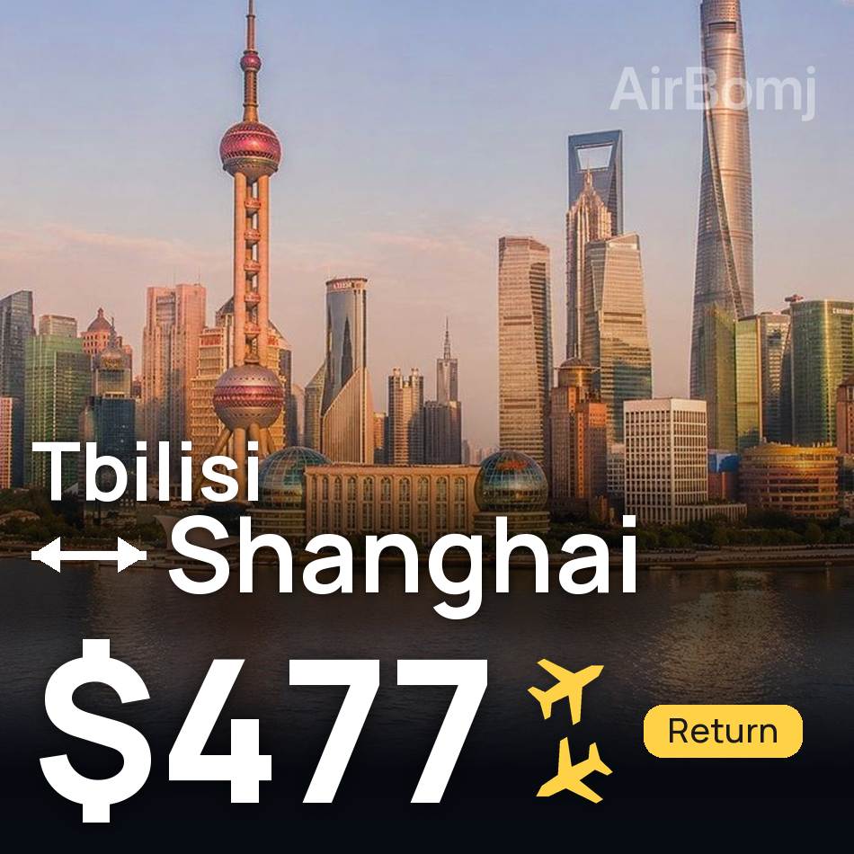 Passagem aérea: Tiblíssi — Xangai, $477