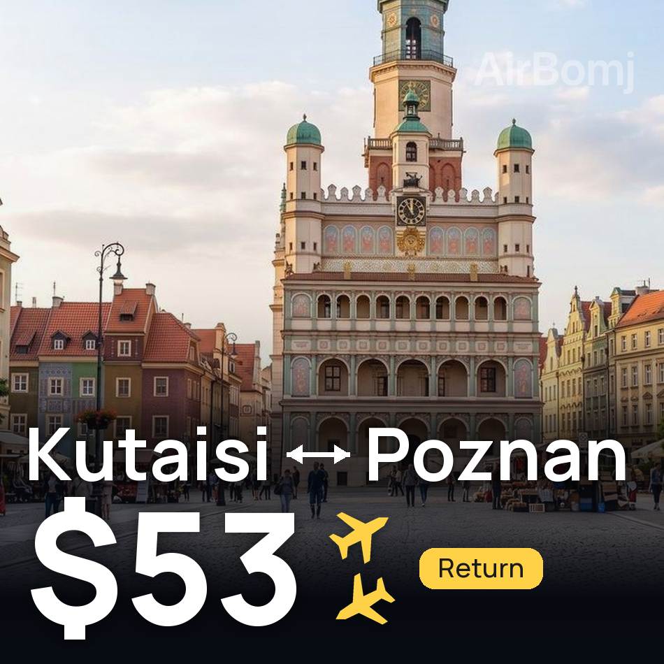 Passagem aérea: Kutaisi — Poznań, $53