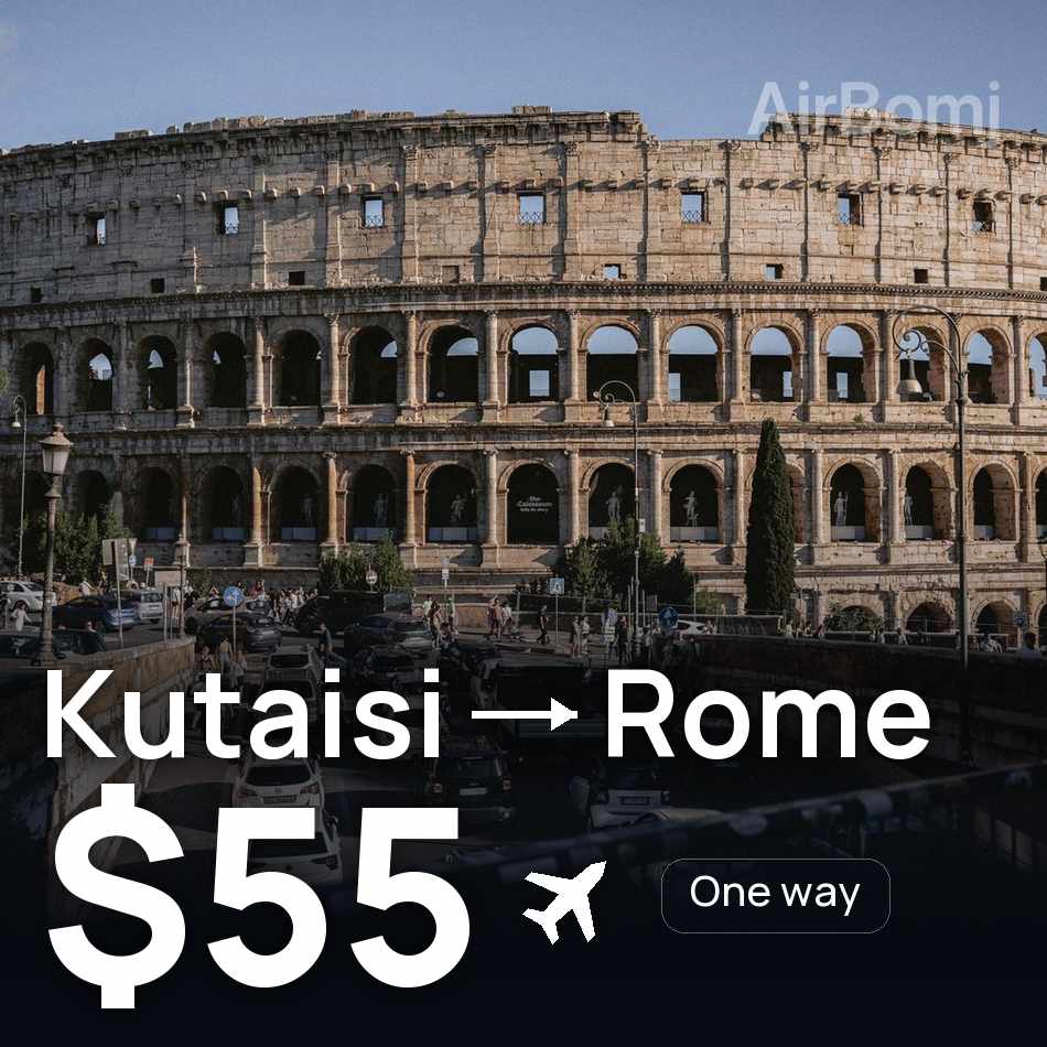 Biglietto aereo: Kutaisi — Roma, $55