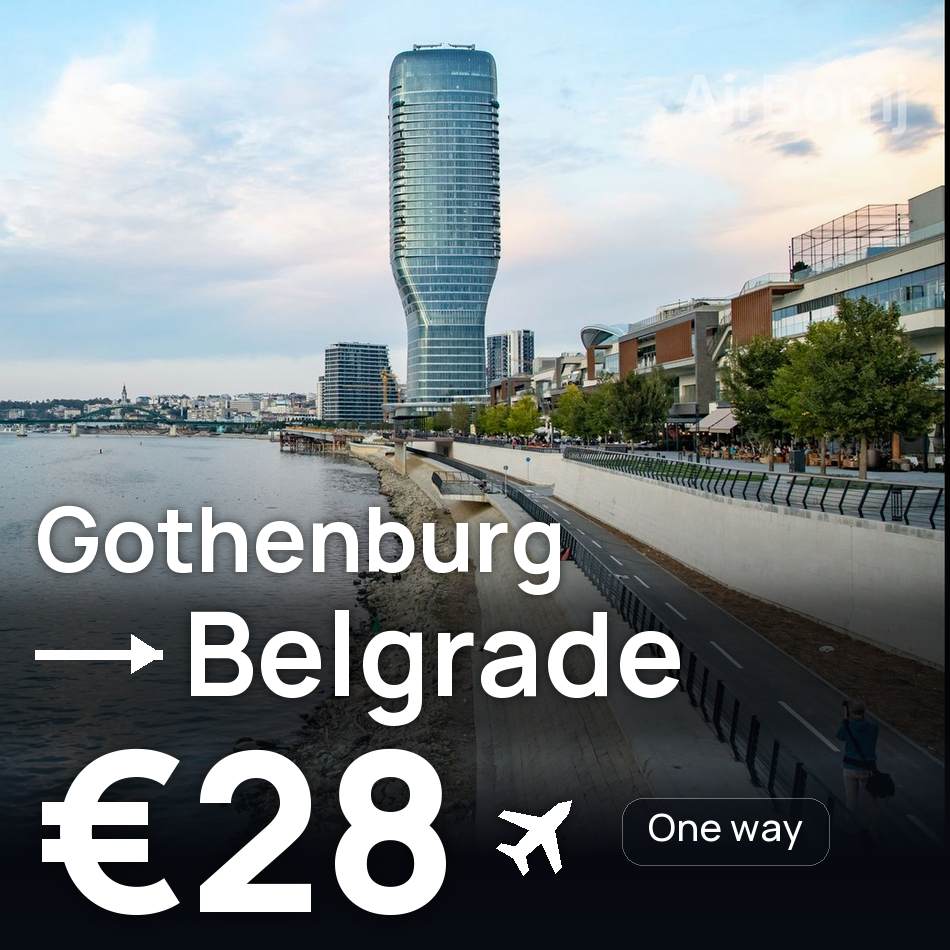 Biglietto aereo: Göteborg — Belgrado, €28