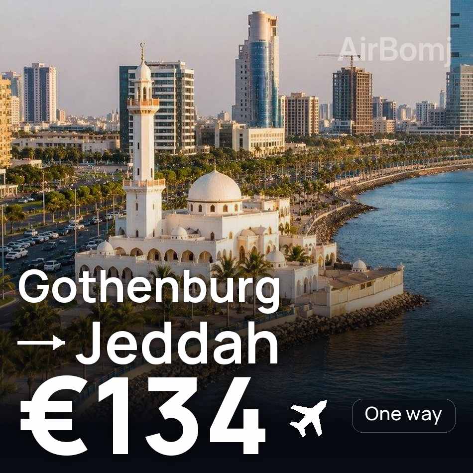 Biglietto aereo: Göteborg — Gedda, €134