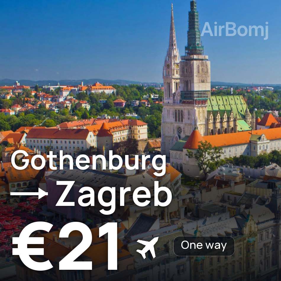 Biglietto aereo: Göteborg — Zagabria, €21
