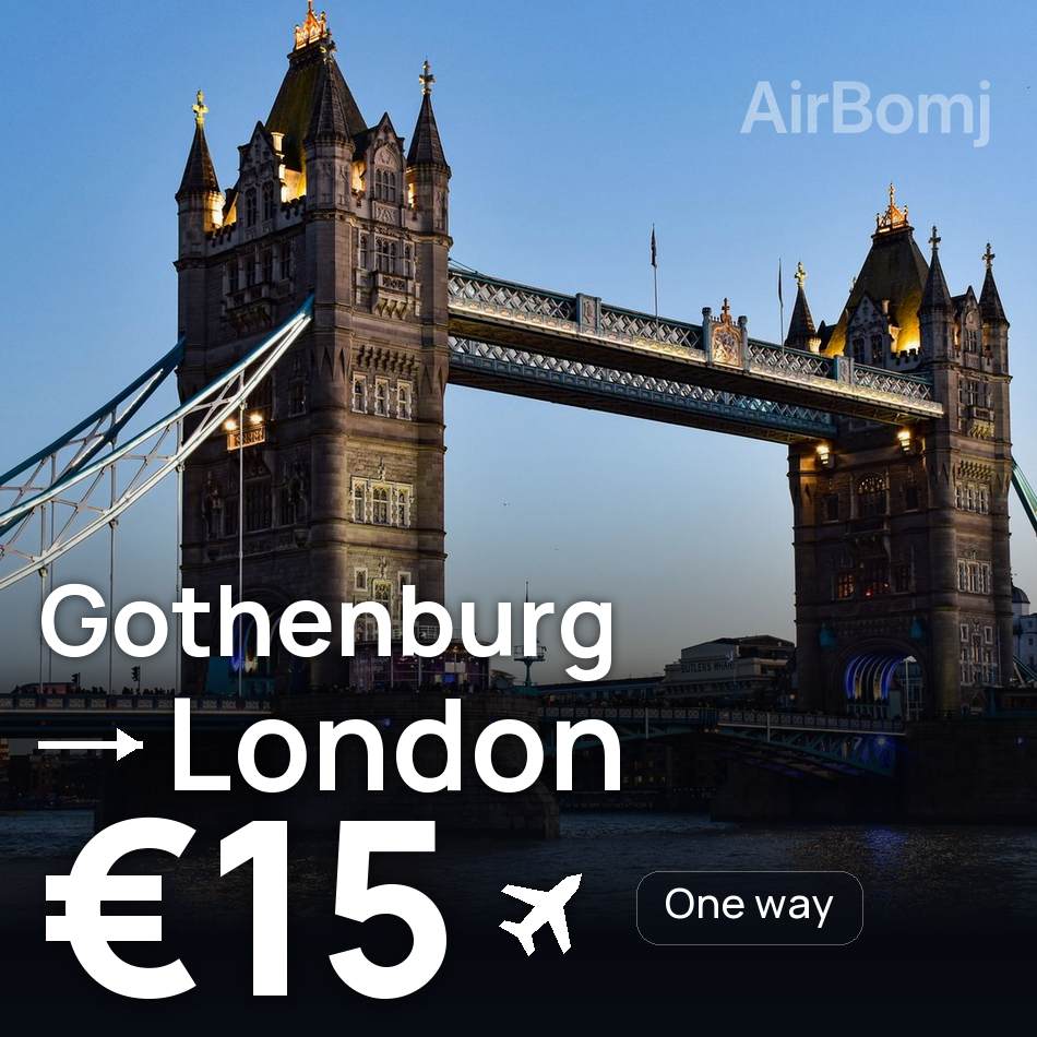 Biglietto aereo: Göteborg — Londra, €15