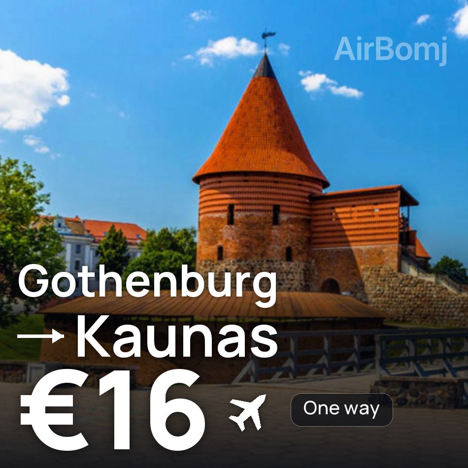 Biglietto aereo: Göteborg — Kaunas, €16
