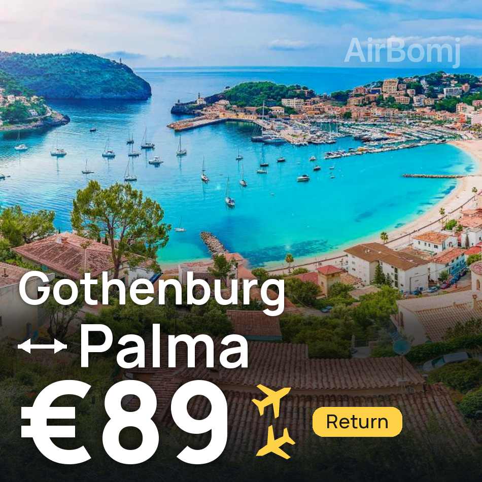 Biglietto aereo: Göteborg — Palma de Mallorca, €89