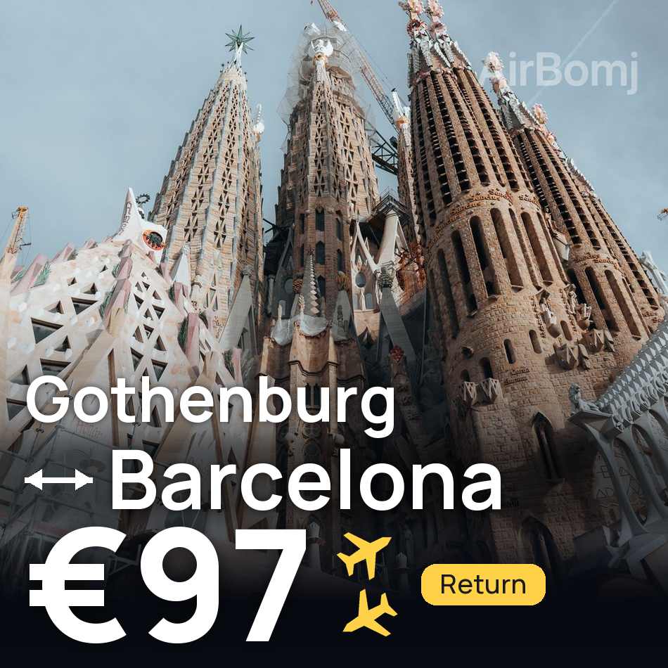 Biglietto aereo: Göteborg — Barcellona, €97