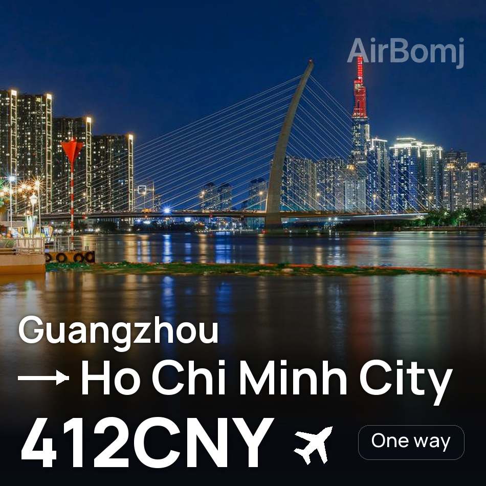 Flight ticket: Guangzhou to Ho Chi Minh City, 412CNY