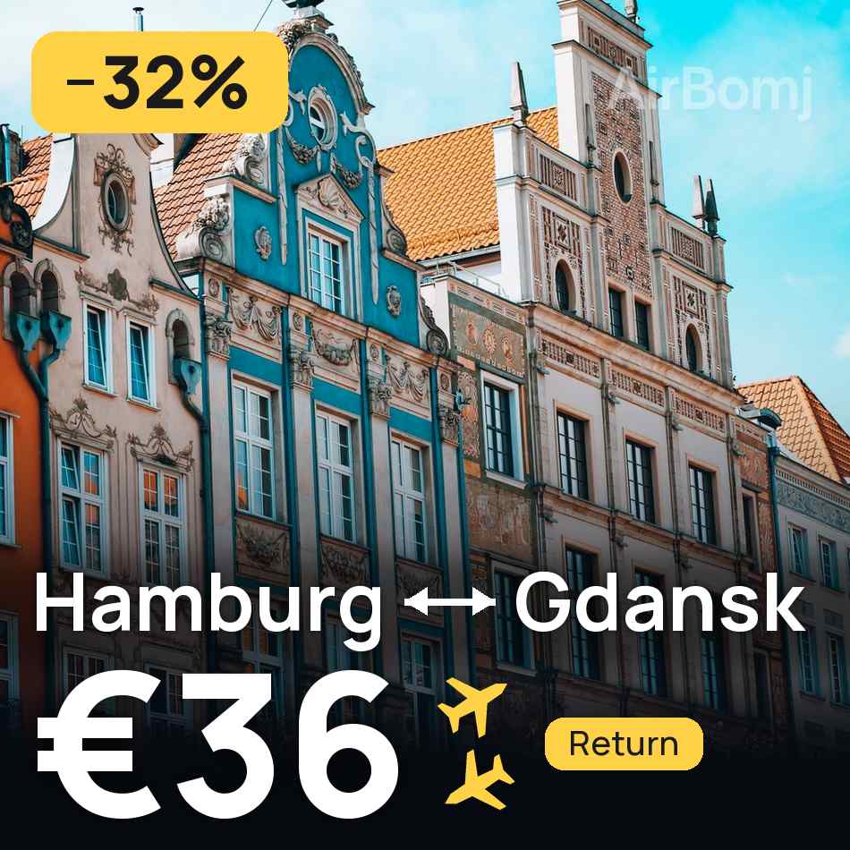 Bilet de avion: Hamburg — Gdansk, €36
