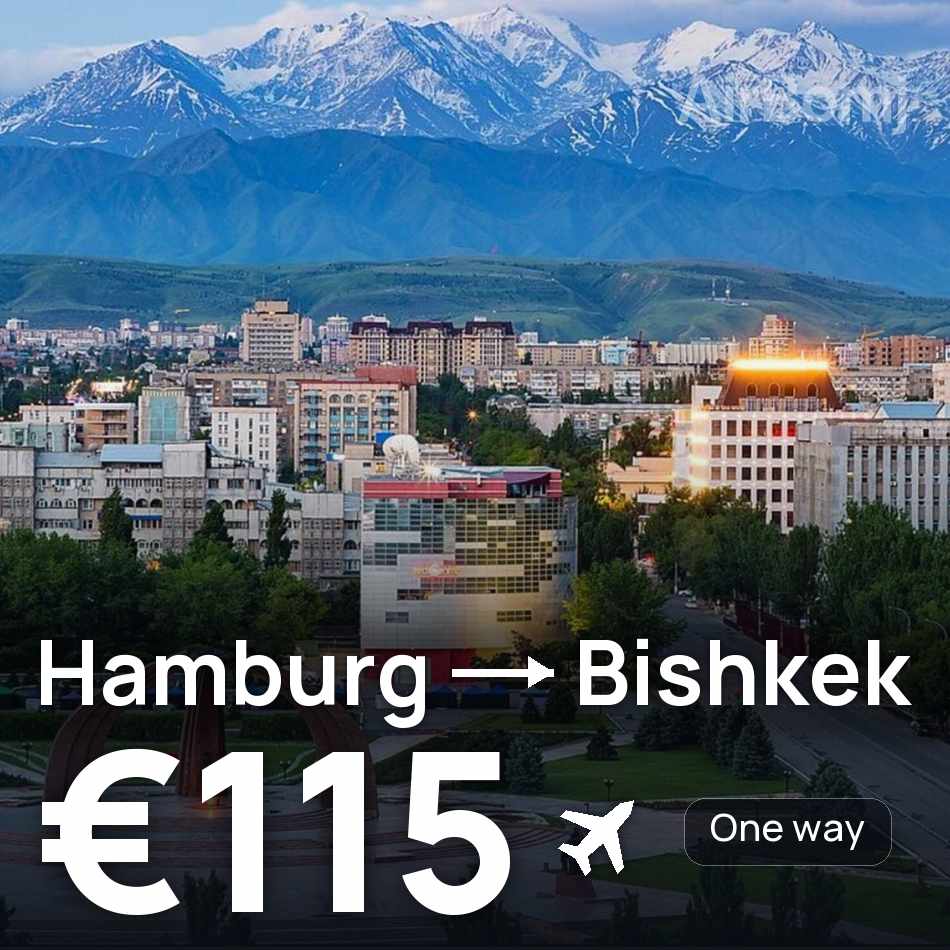 Bilet de avion: Hamburg — Bishkek, €115