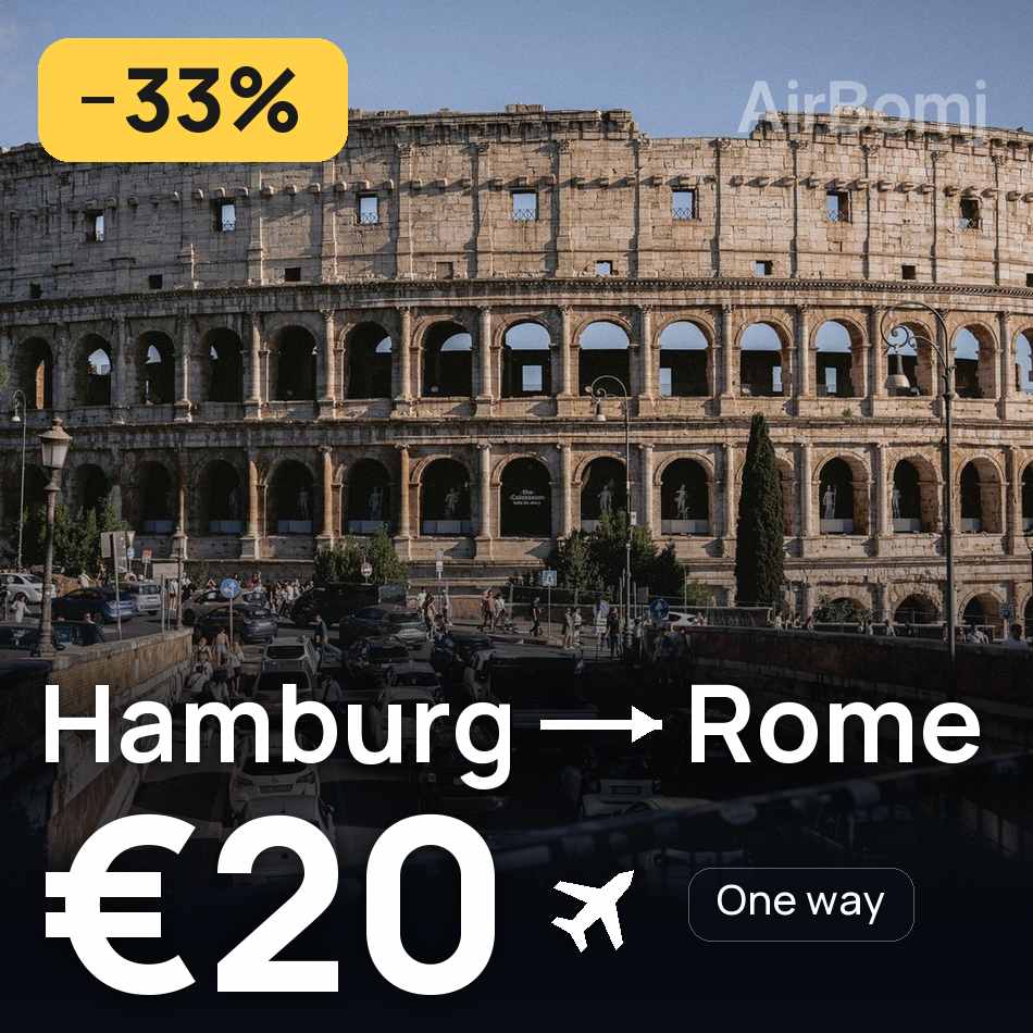 Bilet de avion: Hamburg — Rome, €20