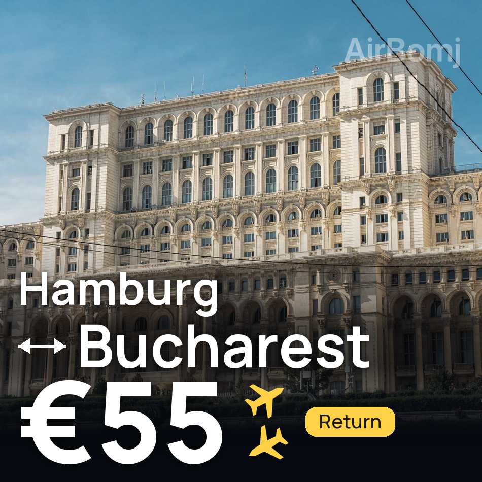 Bilet de avion: Hamburg — Bucharest, €55