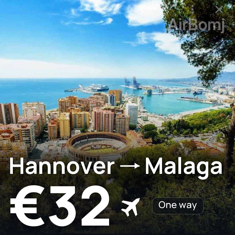 Flugticket: Hannover — Málaga, €32