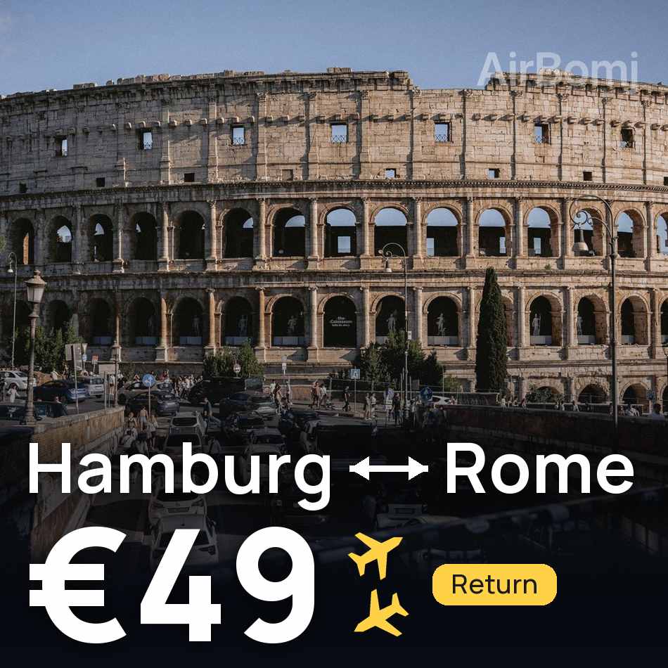 Bilet de avion: Hamburg — Rome, €49