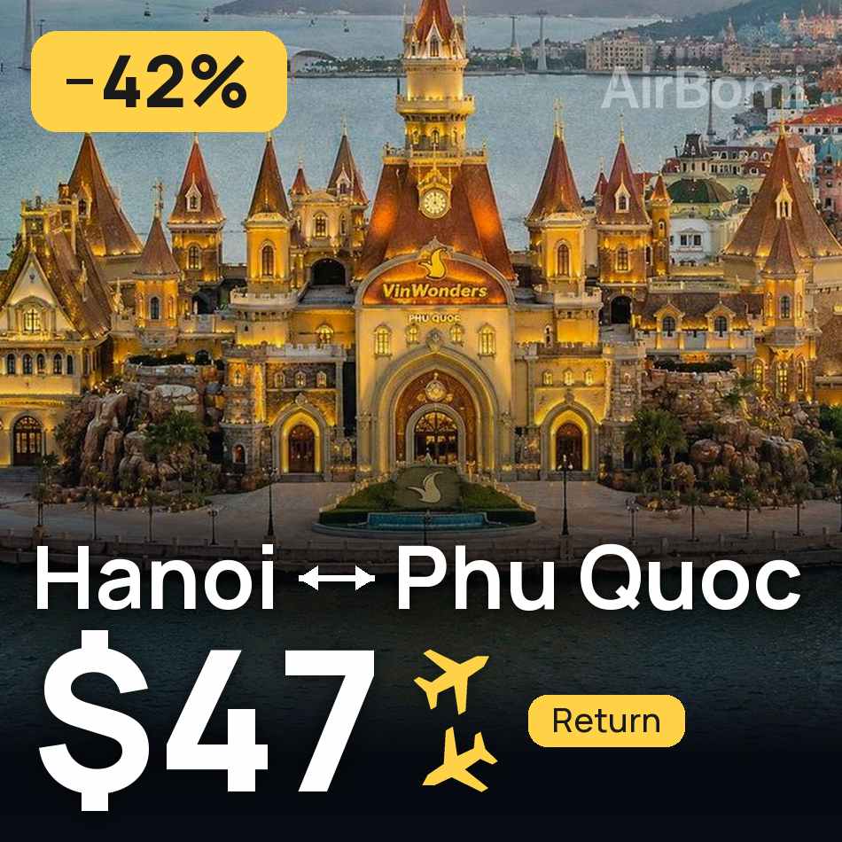 Flugticket: Hanoi — Phu Quoc, $47