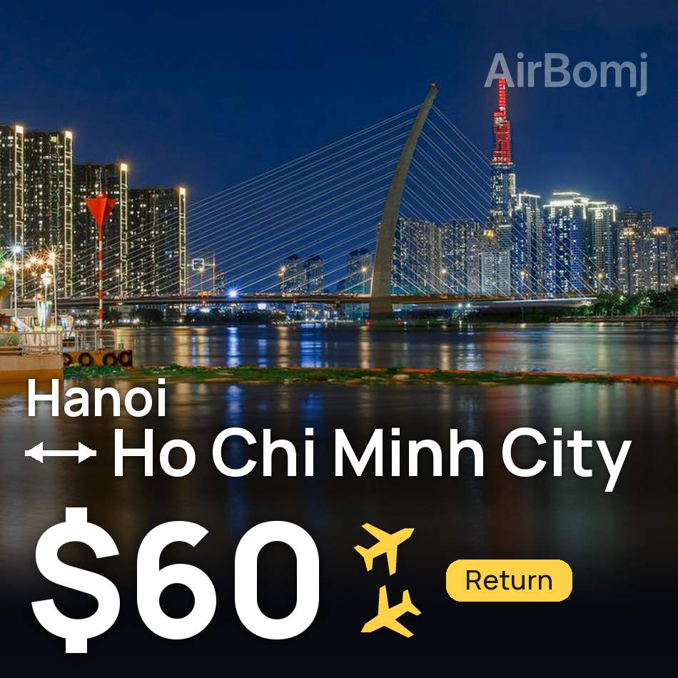 Flugticket: Hanoi — Ho Chi Minh Stadt, $60