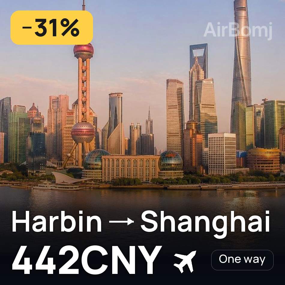 تذكرة طيران: هاربن — شانغهاي، 442CNY