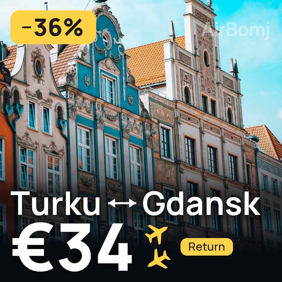 Bilet de avion: Turku — Gdansk, €34