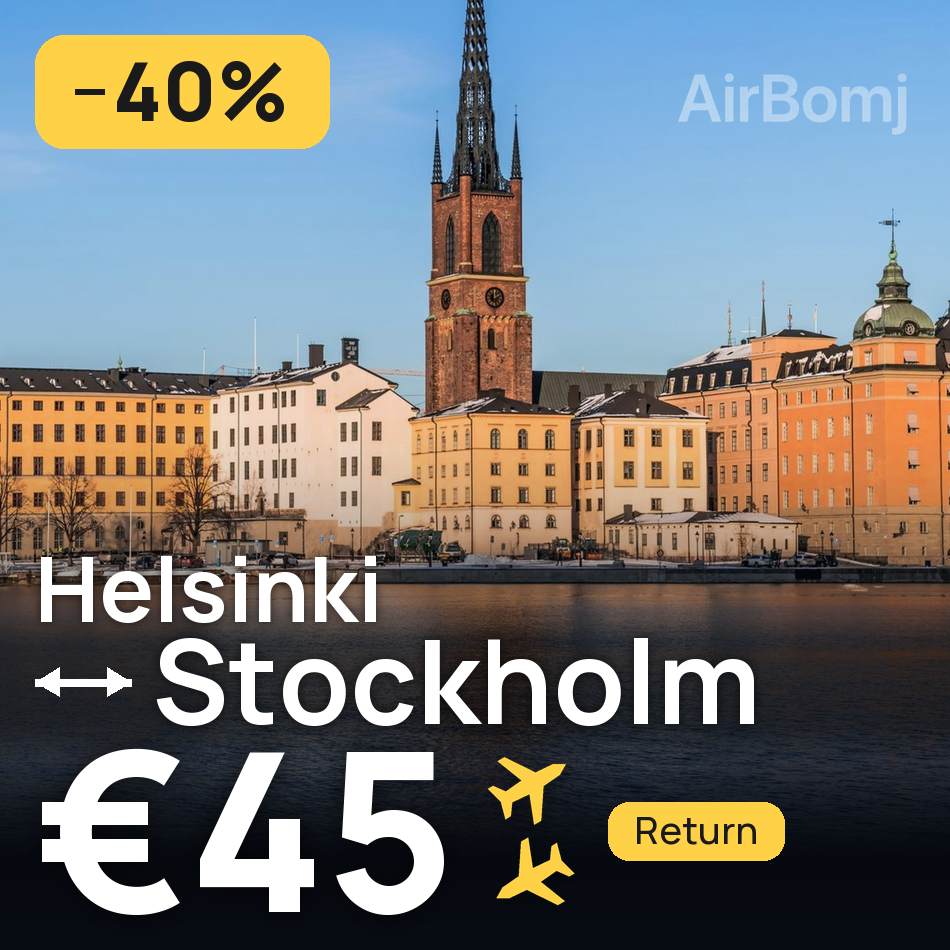 Bilet de avion: Helsinki — Stockholm, €45