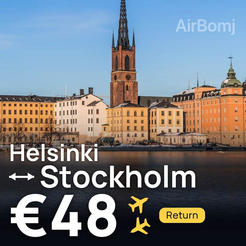 Billete de avión: Helsinki — Estocolmo, €48