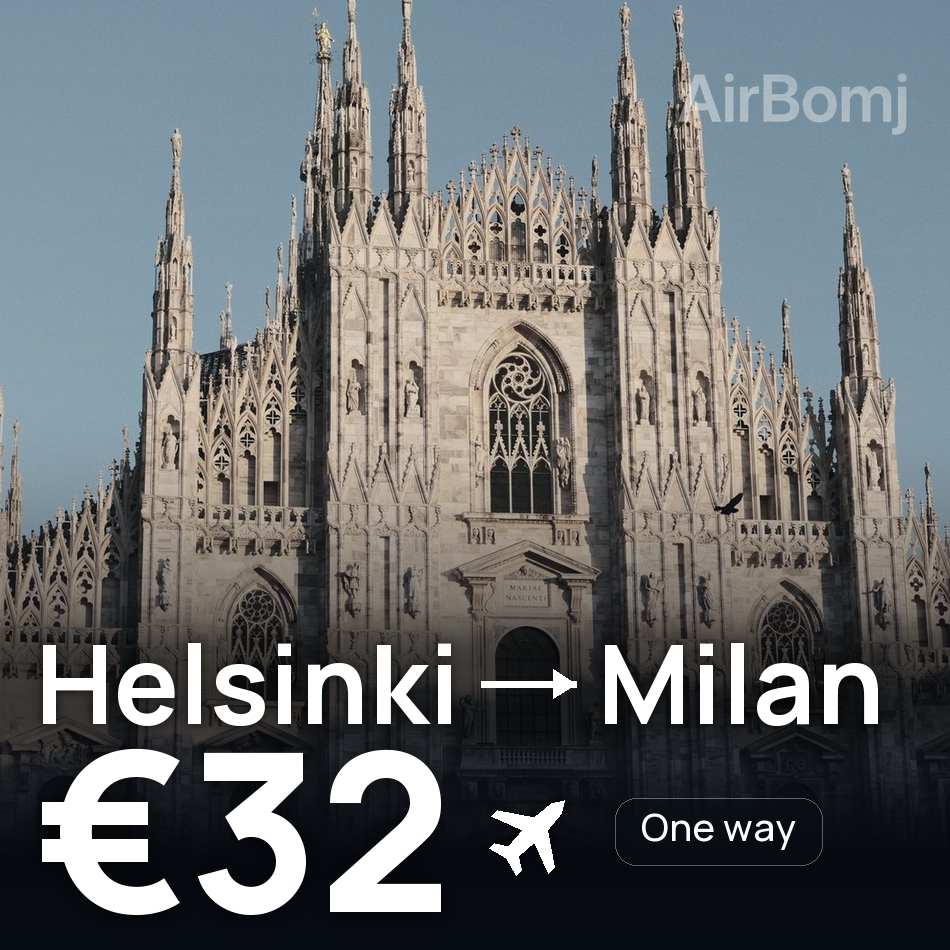 Billete de avión: Helsinki — Milán, €32