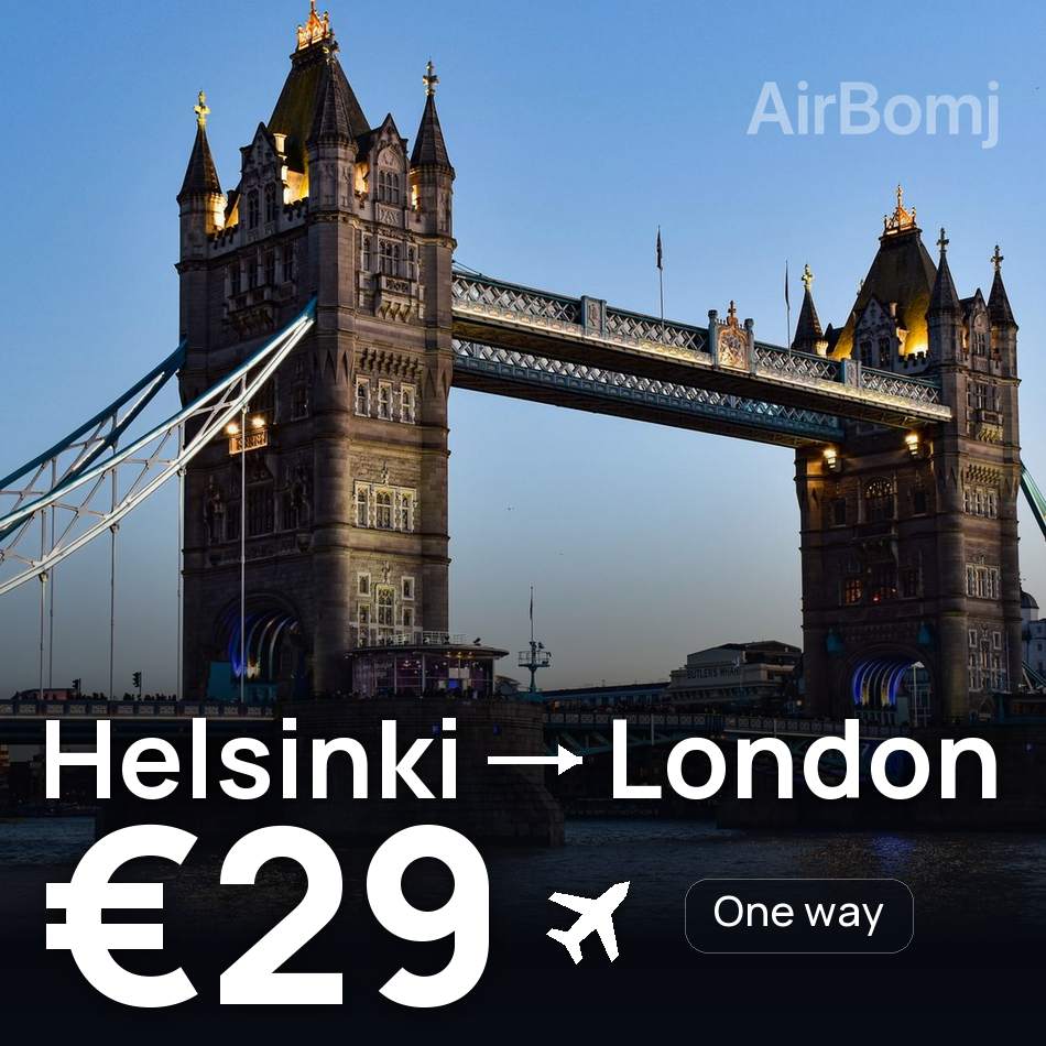 Billete de avión: Helsinki — Londres, €29