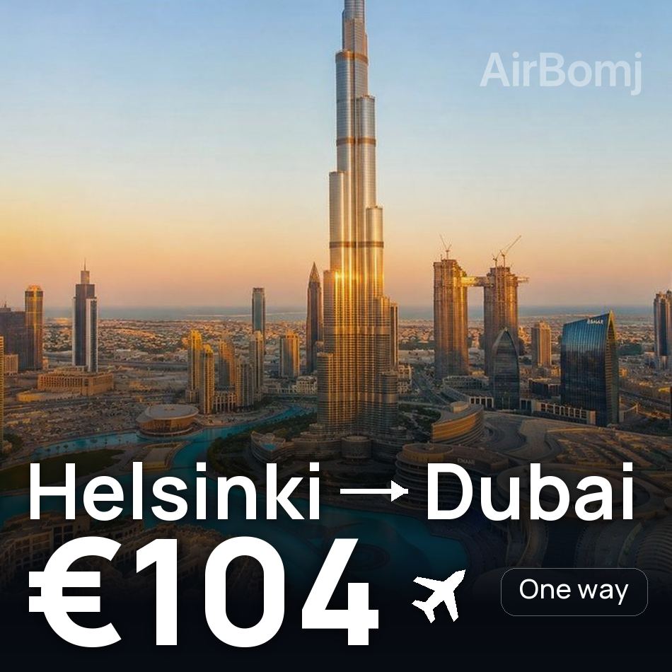 Billete de avión: Helsinki — Dubái, €104