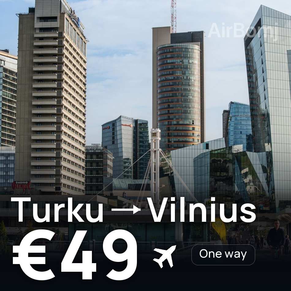 Bilet de avion: Turku — Vilnius, €49