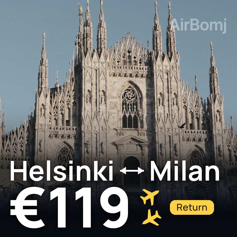 Bilet de avion: Helsinki — Milan, €119