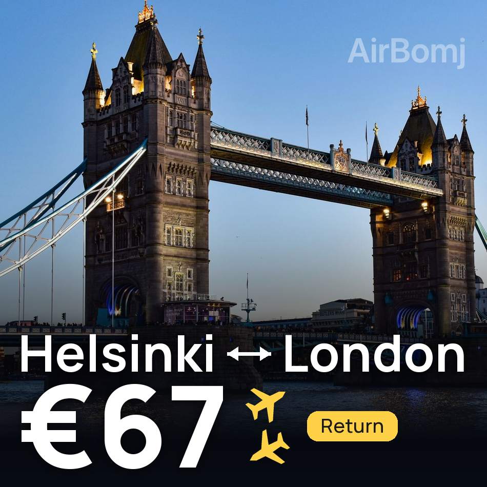 Bilet de avion: Helsinki — London, €67