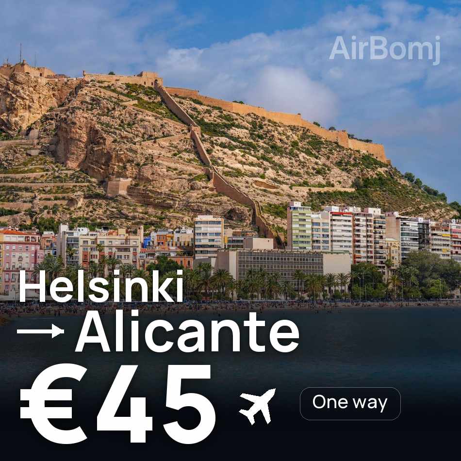 Bilet de avion: Helsinki — Alicante, €45
