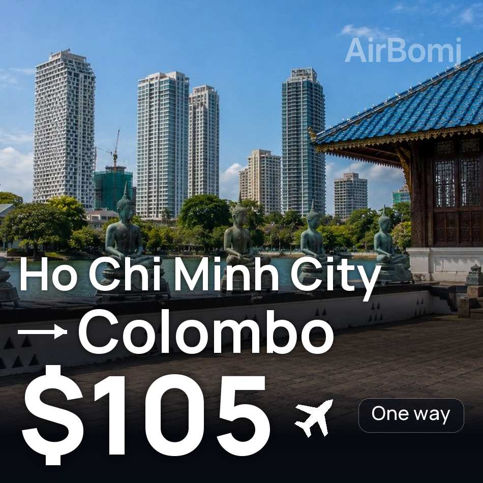 Flight ticket: Ho Chi Minh City to Colombo, $105