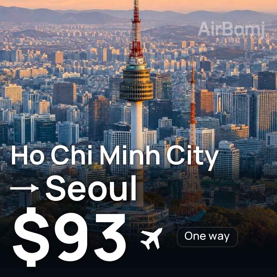 Flight ticket: Ho Chi Minh City to Seoul, $93