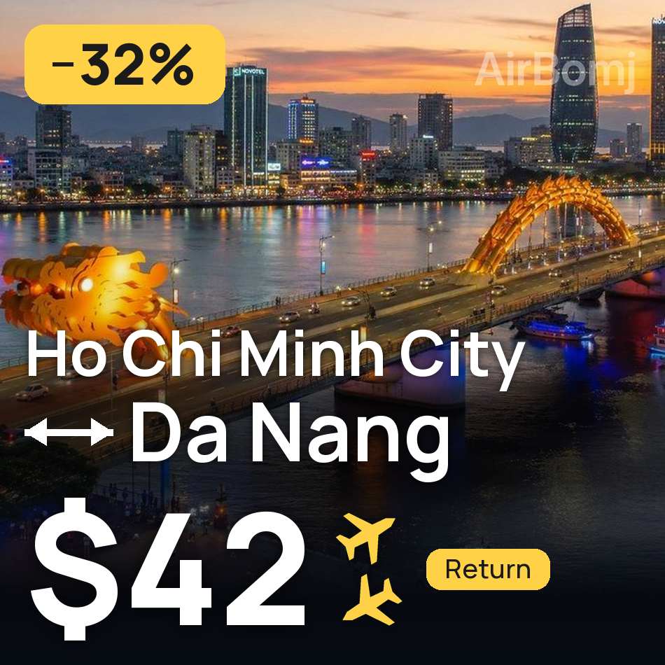 Flight ticket: Ho Chi Minh City to Da Nang, $42