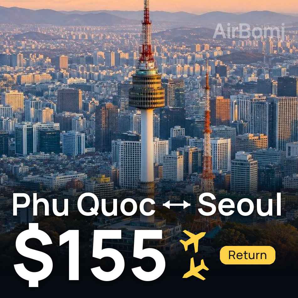 Flight ticket: Phu Quoc to Seoul, $155