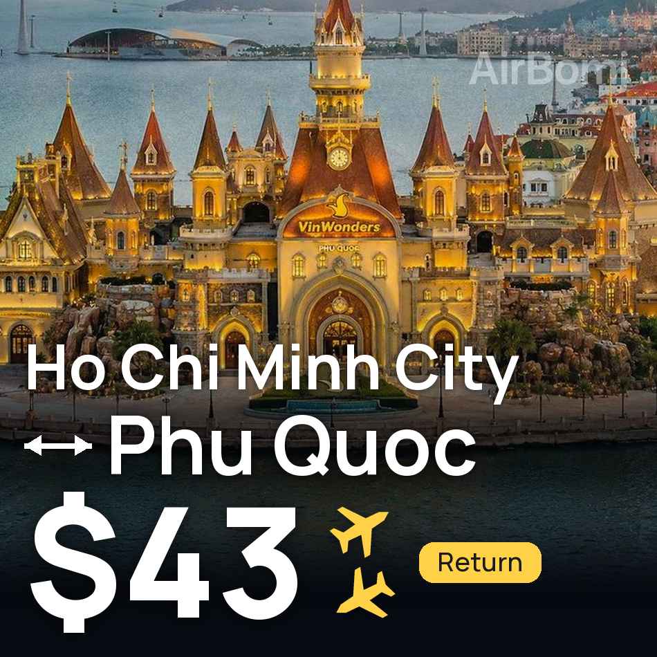 Flight ticket: Ho Chi Minh City to Phu Quoc, $43